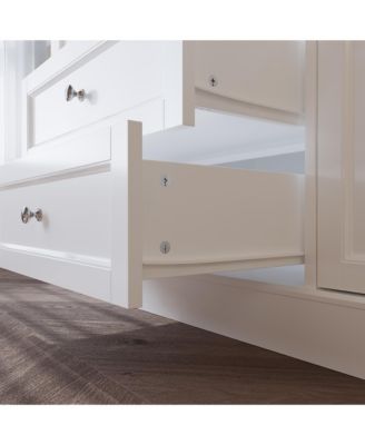 Changing Table Dresser with 4 Drawers and 2 Doors, Nursery Dresser Diaper Changing Station for Baby