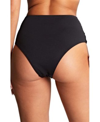 Women's Spirit Ruched Scalloped High Waist Bikini Bottom