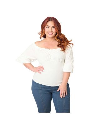 Plus Size Peasant Sleeve Blouse