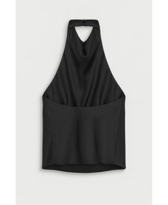 Women's Satin Halter-Neck Draped Top