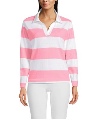 Women's Long Sleeve Mariner Johnny Collar Polo Tops
