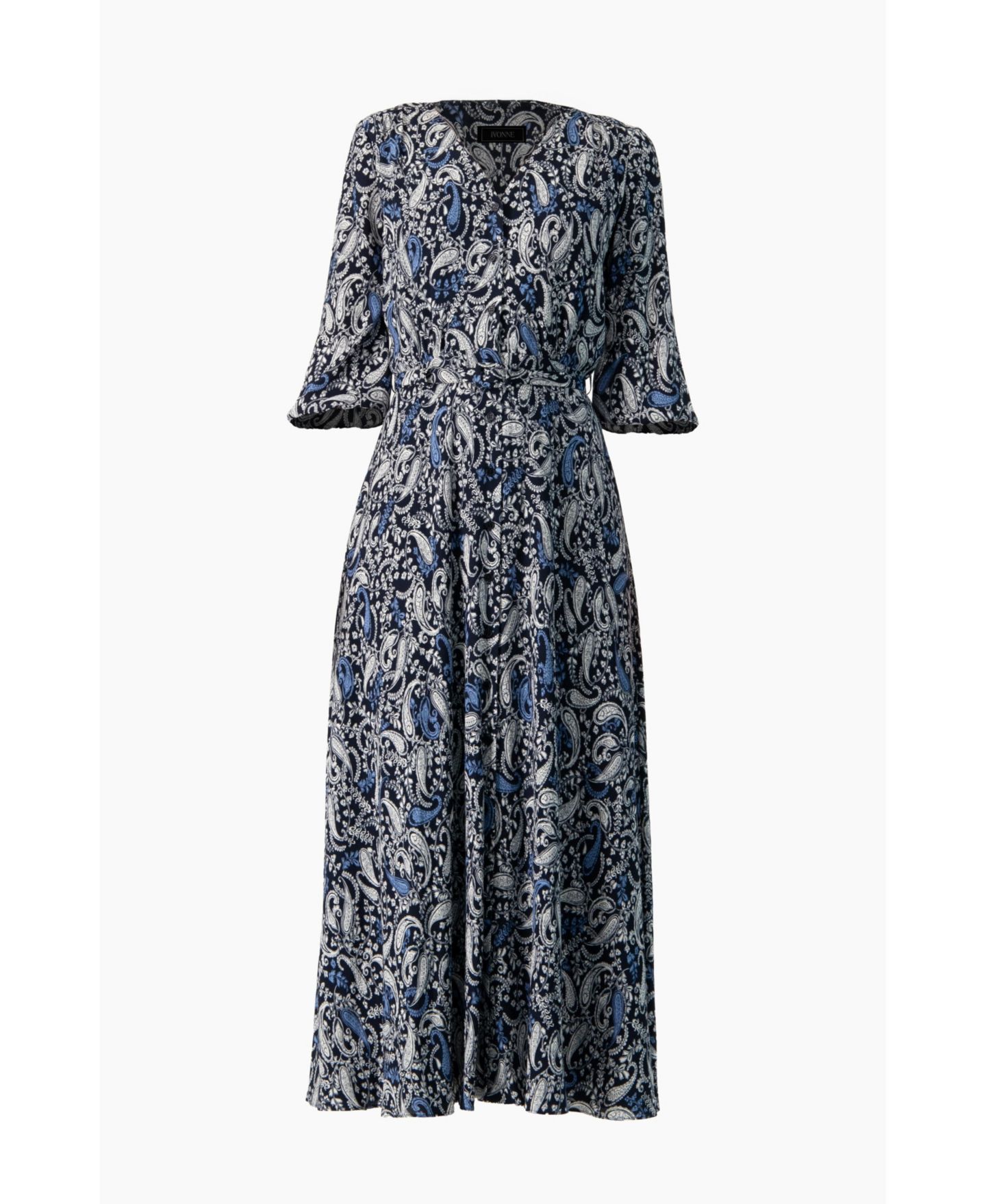 Женское платье Ivonne Paisley V-Neck Maxi, цвет: Тёмно-синий — фото 4