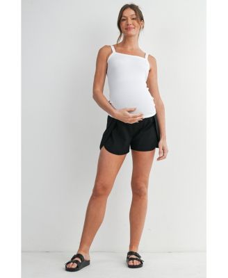 Women's Maternity Over-the-Belly Active Shorts with Built-In Liner