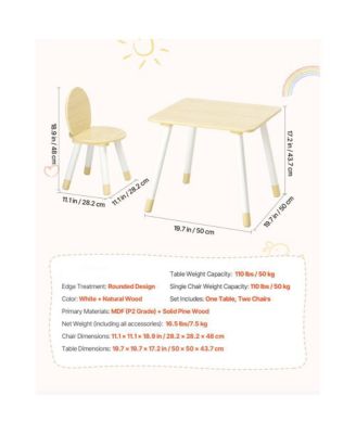 Toddler Art Table and Chair Set with Rounded Edges
