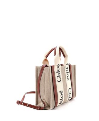 Small Woody Convertible Tote Canvas with Leather