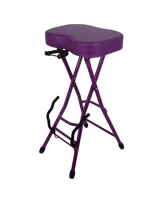5Core Guitar Stool 3.15" Padded Chair Foldable Heavy Duty Music Seat Built in Foot Rest Guitar Stand