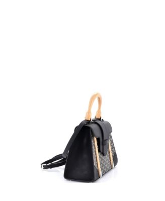 PM Saigon Top Handle Bag Coated Canvas with Leather