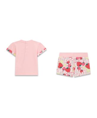 Baby Girls' Strawberry Lemonade Short-Sleeve T-Shirt and Shorts, 2-Piece Set