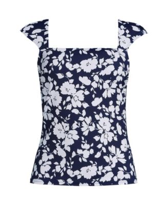 Women's Plus Size Square Neck Underwire Tankini Top