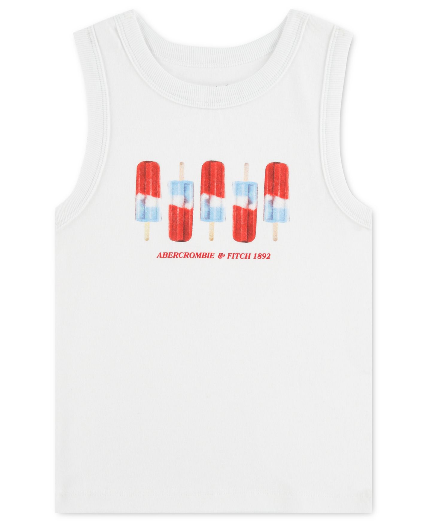 Топ abercrombie kids Sleeveless Tank Top для девочек, цвет: Яркий белый — фото 1