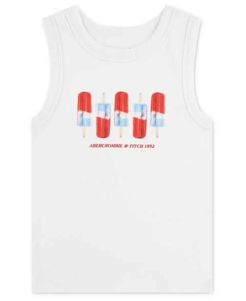 Топ abercrombie kids Sleeveless Tank Top для девочек, цвет: Яркий белый