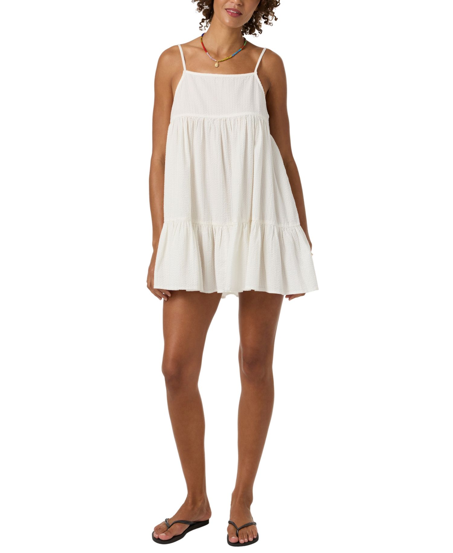 Juniors' Rilee Square Neck Cover-Up Mini Dress