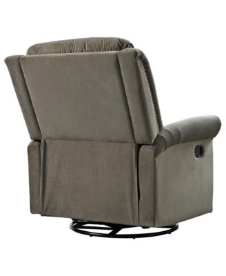 Velvet Swivel Rocking Chair, Modern Upholstered Glider Chair Adjustable Backrest Recline