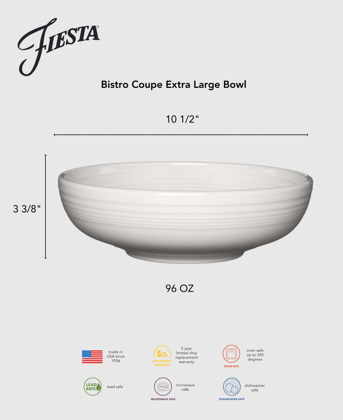 Fiesta Lavender Bistro Coupe 96 oz. Extra Large Bowl