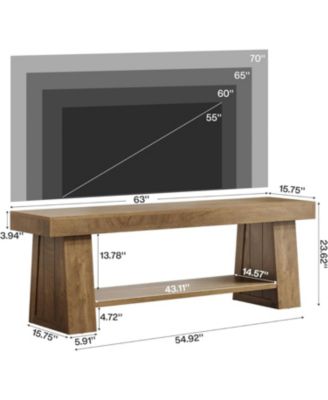 63" TV Stand for TVs up to 75 Inch, Rustic Extra Long Entertainment Center