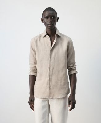Men's Linen Slim-Fit Shirt