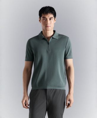 Men's Comfort Stretch Zip Polo Shirt
