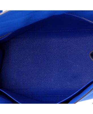 Kelly 28 Handbag Blue Evercolor with Palladium Hardware