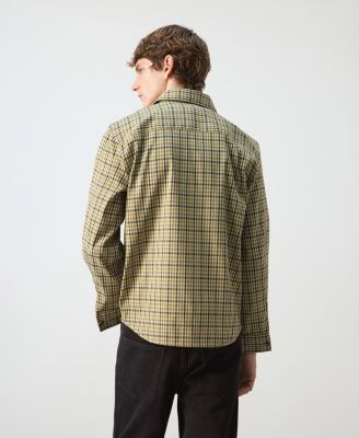 Men's Plaid Print Button Jacket