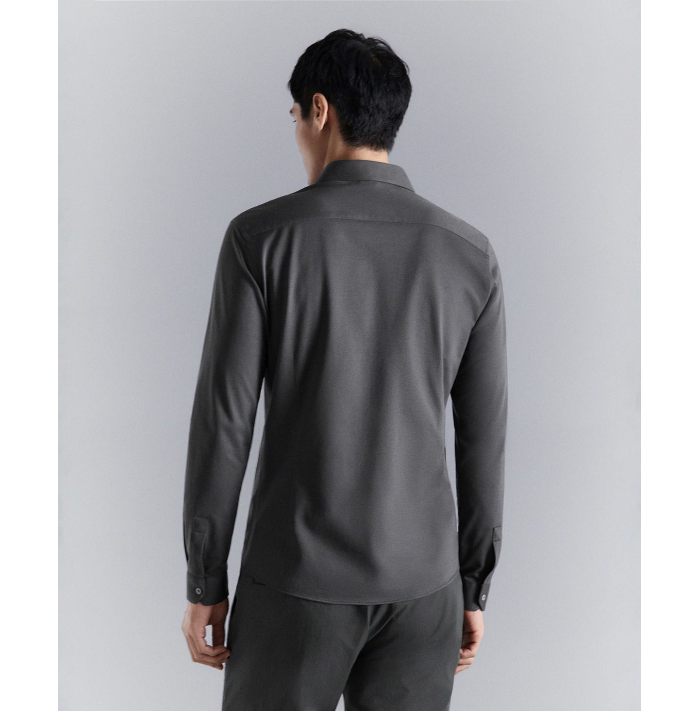 Мужская рубашка MANGO Comfort Stretch Non-Iron, цвет: Угольный — фото 6