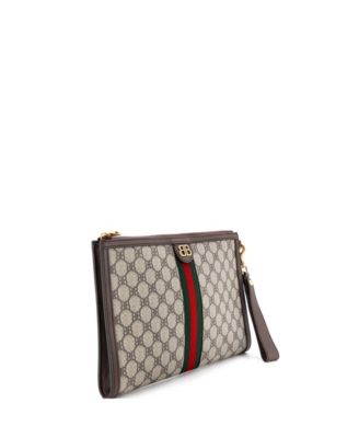 x Gucci The Hacker Project Web Wristlet Clutch BB Coated Canvas