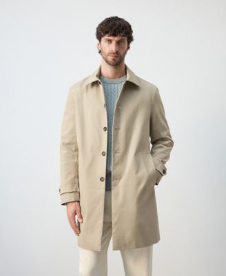 Men's Water-Repellent Pockets Trench Coat