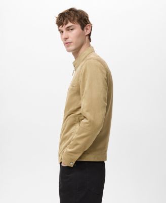Men's Suede-Effect Biker Jacket