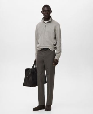 Men's Regular-Fit Zipper-Neck Sweatshirt