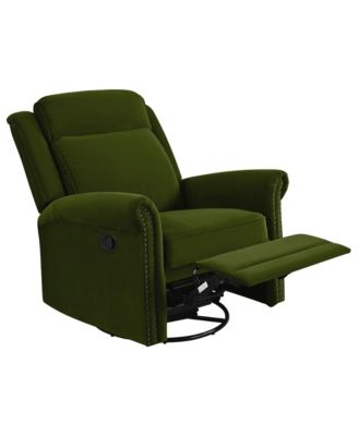 Velvet Swivel Rocking Chair, Modern Upholstered Glider Chair Adjustable Backrest Recline