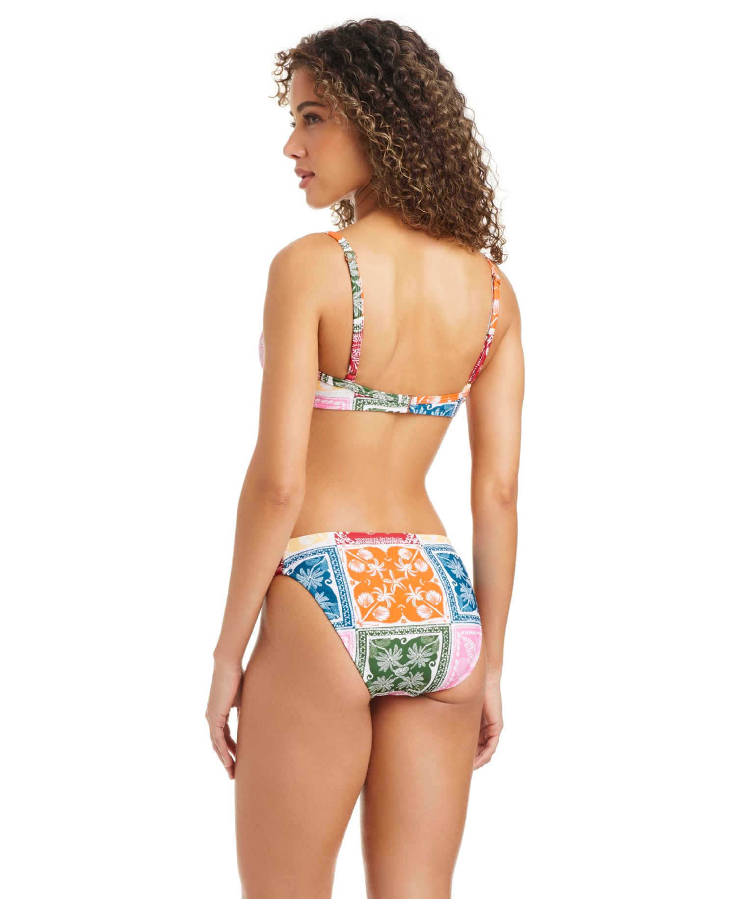 Cabana Club Shirred Demi Underwire Bra and Printed Hipster Swim Bottoms