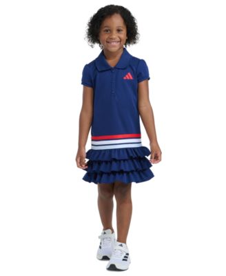 Girls' 2T-6X Ribbed Polo Collar Dress