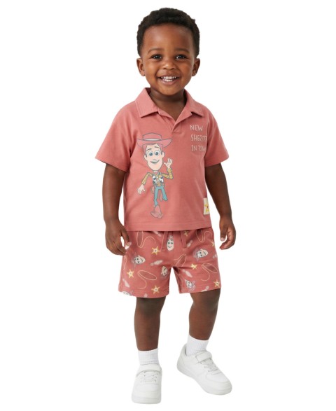 Toy Story Boys' Toddler 2T-5T Short-Sleeve Polo Shirt and Shorts, 2-Piece Set