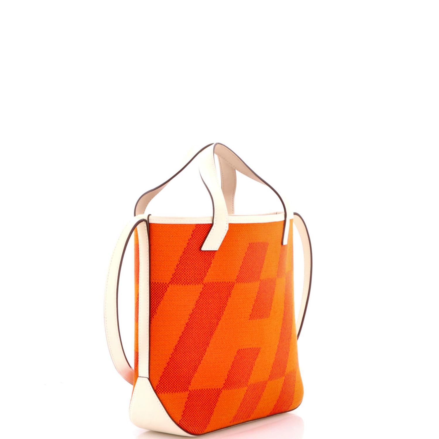 27 Cabas H en Biais Tote Canvas with Leather