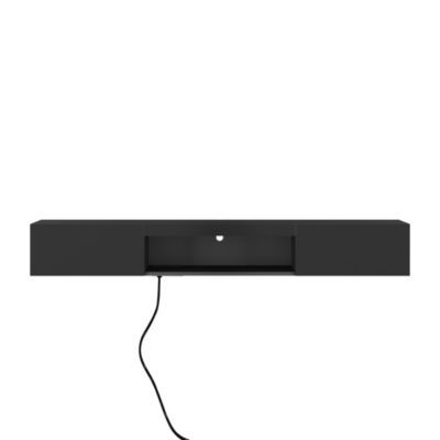 63" Modern Floating TV Stand Wall Mounted with 16 Color LED Lighting