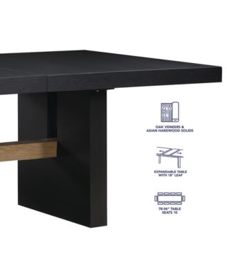 Macai 9-Pc. Wood Dining Set (Rectangular Table + 8 Upholstered Side Chairs)