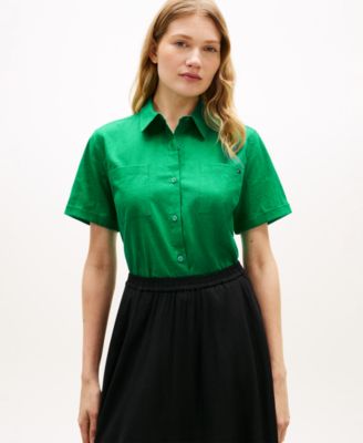Women's Linen Short-Sleeve Shirt