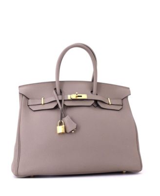 Birkin 35 Handbag Grey Togo with Gold Hardware