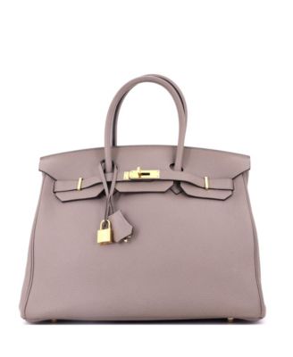 Birkin 35 Handbag Grey Togo with Gold Hardware