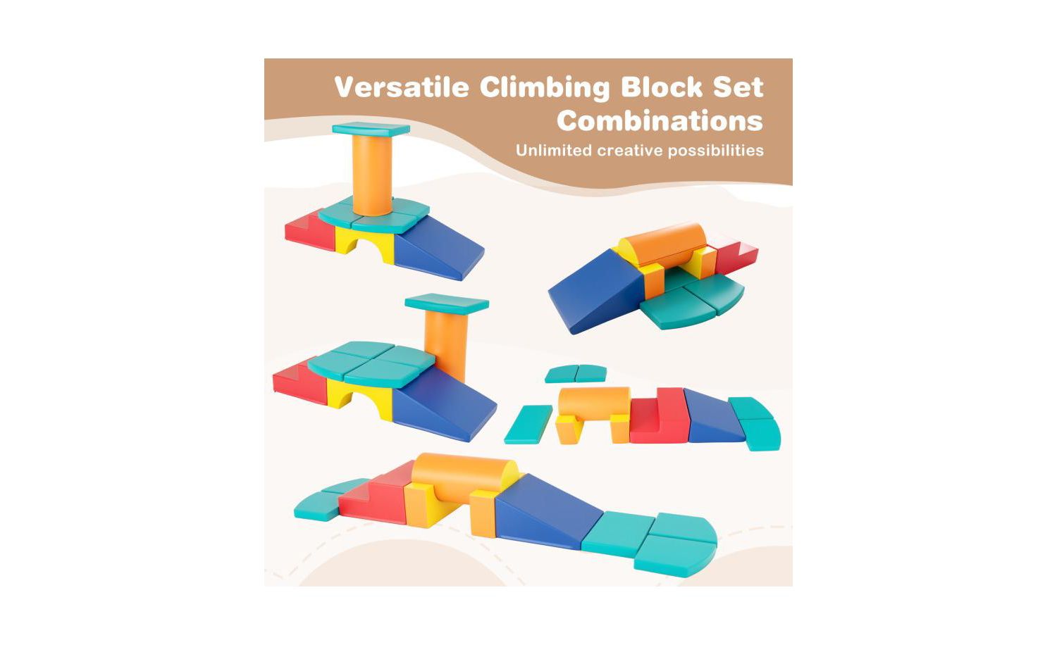 10-Piece Soft Foam Climbing Blocks for Toddlers Play & Learning