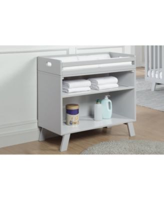Modern Multi Purpose Changing Table Gray Finish with Removable Tray Convertible to Bookshelf
