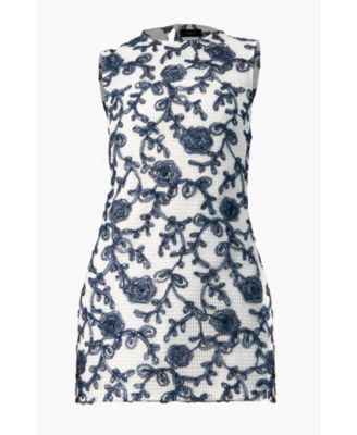 Women's Sleeveless Embroidered A-Line Dress