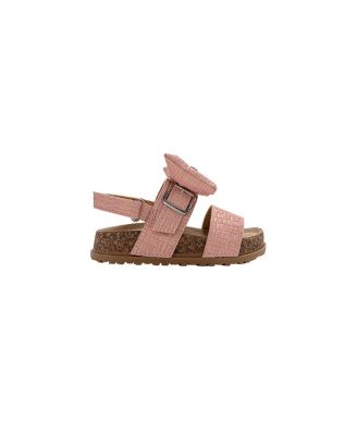 Little Girls Sandals – Cute Footbed Sandals and Flat Summer Shoes with Puffy Bow