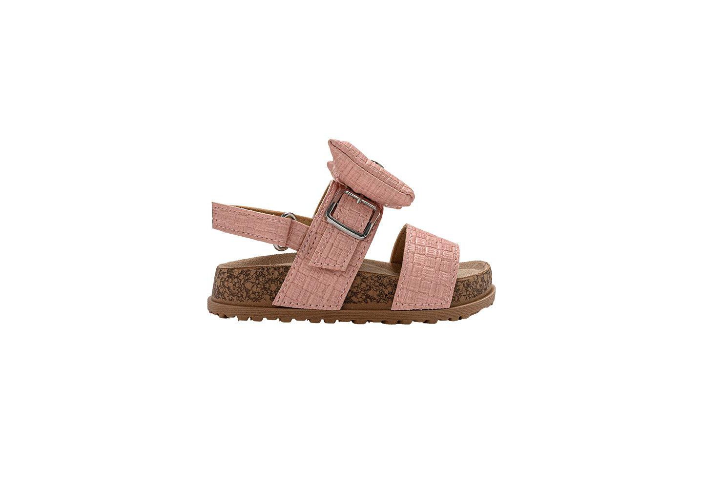Сандалии PIXIE BLOOM Sandals - Cute Footbed Sandals and Flat Summer Shoes with Puffy Bow для девочек, цвет: Светлый розовый — фото 2
