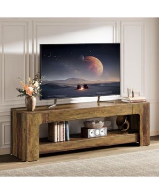 TV Stand for Living Room for 55/60/65/75-Inch TVs, Farmhouse Rustic TV Console, 63" Entertainment Center Television Stand for Bedroom