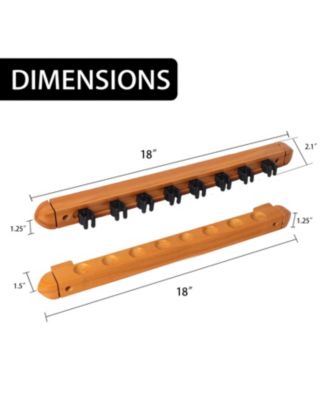 2-Piece Wood 8 Billiard Pool Cue Rack Wall Mounted Holders, Pool Cue Sticks Wall Rack Set