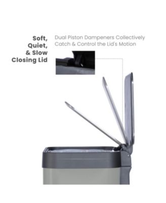 19 Gallon Large Kitchen Trash Can with Soft Close Lid, Liner-Free Stainless Steel Body