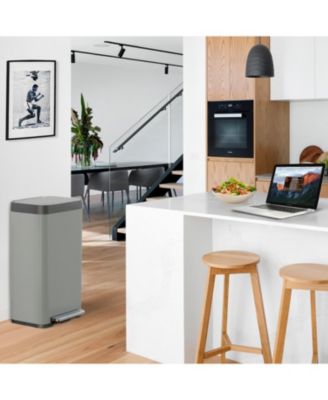 19 Gallon Large Kitchen Trash Can with Soft Close Lid, Liner-Free Stainless Steel Body