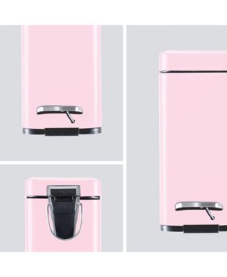 1.3 Gallon Slim Stainless Steel Trash Can with Step on Pedal and Soft Close Lid