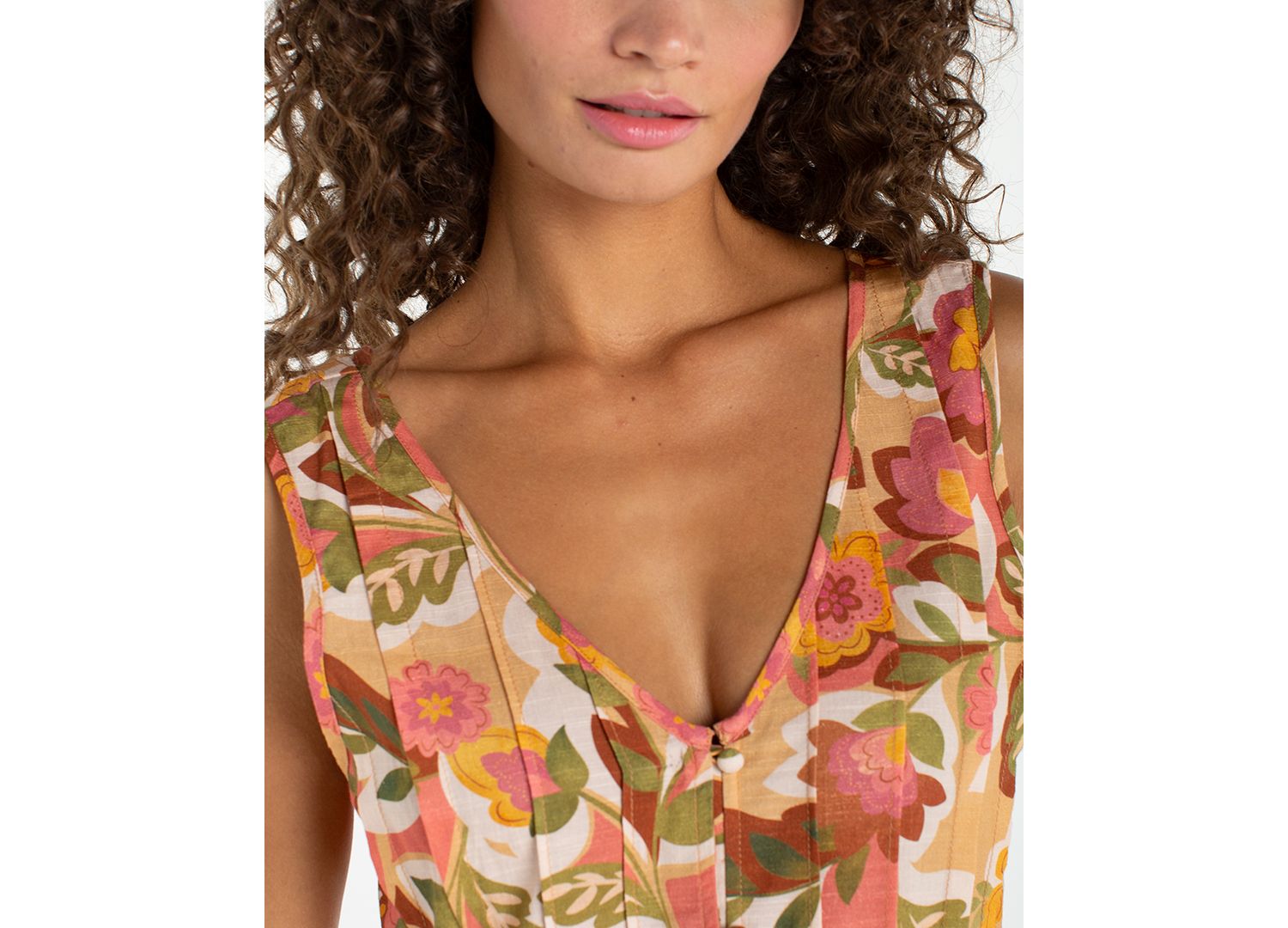 Petite Sleeveless V-Neck Woven Top