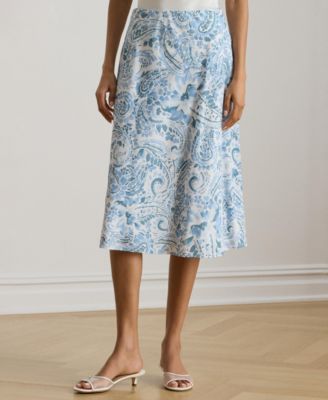 Women's Paisley A-Line Midi Skirt